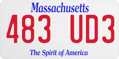 MA license plate 483UD3