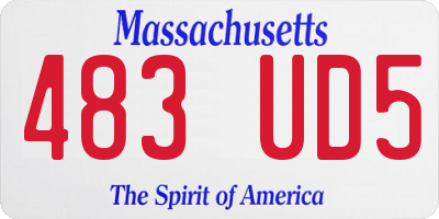MA license plate 483UD5