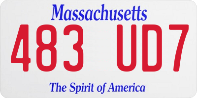 MA license plate 483UD7