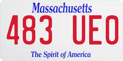 MA license plate 483UE0