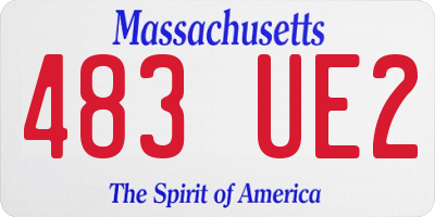 MA license plate 483UE2