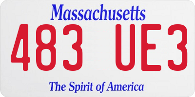 MA license plate 483UE3