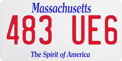 MA license plate 483UE6
