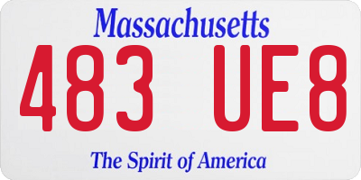 MA license plate 483UE8