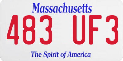 MA license plate 483UF3