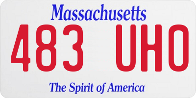 MA license plate 483UH0
