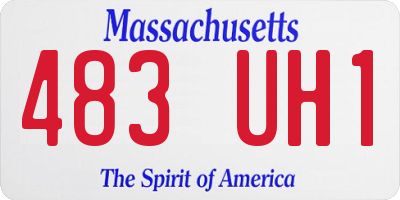 MA license plate 483UH1