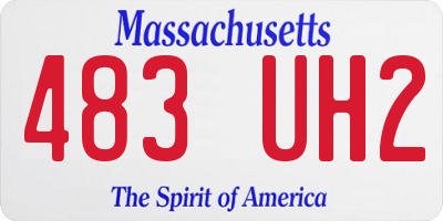 MA license plate 483UH2