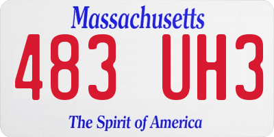 MA license plate 483UH3