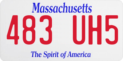 MA license plate 483UH5