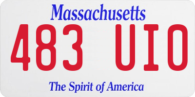 MA license plate 483UI0