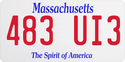 MA license plate 483UI3