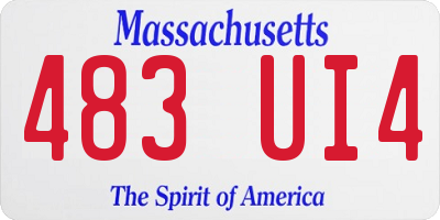 MA license plate 483UI4