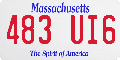 MA license plate 483UI6