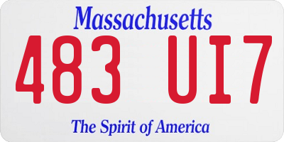 MA license plate 483UI7