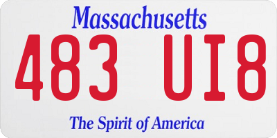 MA license plate 483UI8