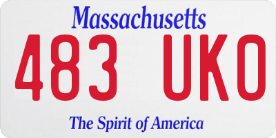 MA license plate 483UK0