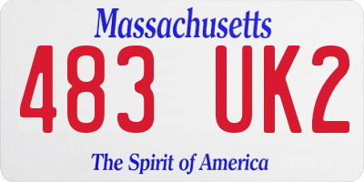 MA license plate 483UK2