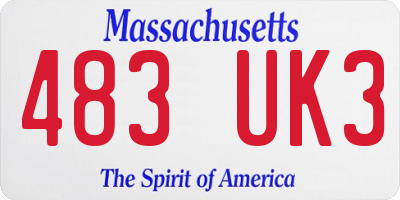 MA license plate 483UK3