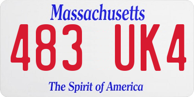MA license plate 483UK4
