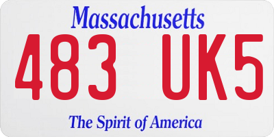 MA license plate 483UK5