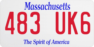 MA license plate 483UK6