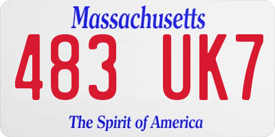 MA license plate 483UK7