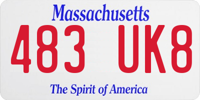 MA license plate 483UK8