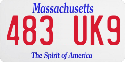 MA license plate 483UK9