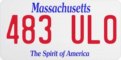 MA license plate 483UL0