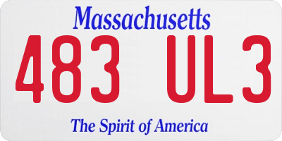 MA license plate 483UL3