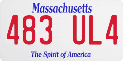 MA license plate 483UL4