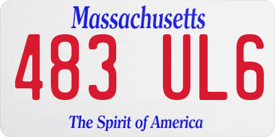 MA license plate 483UL6
