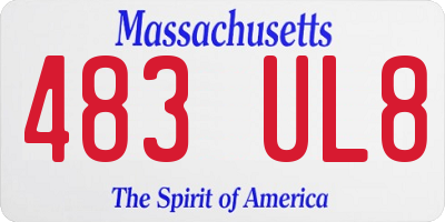 MA license plate 483UL8