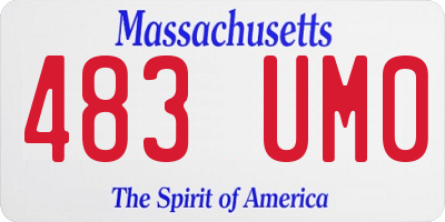 MA license plate 483UM0