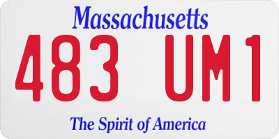 MA license plate 483UM1