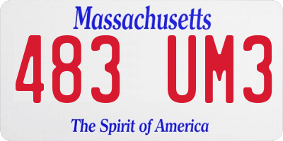 MA license plate 483UM3