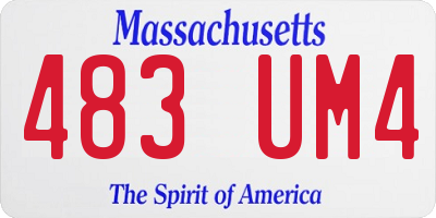 MA license plate 483UM4