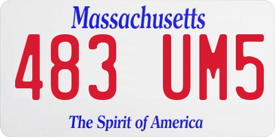 MA license plate 483UM5