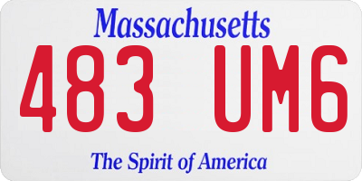 MA license plate 483UM6