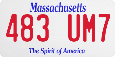MA license plate 483UM7