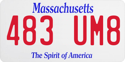 MA license plate 483UM8
