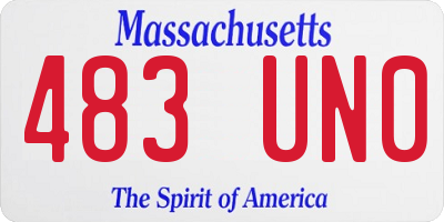 MA license plate 483UN0
