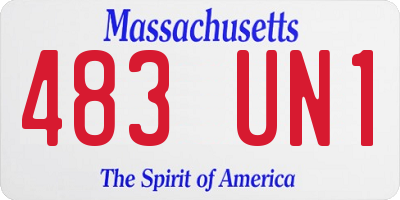 MA license plate 483UN1