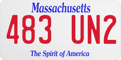 MA license plate 483UN2
