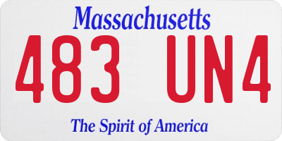 MA license plate 483UN4