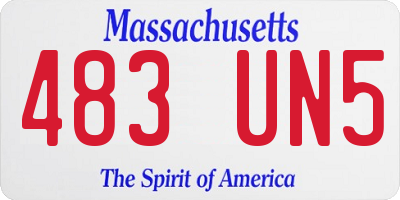 MA license plate 483UN5
