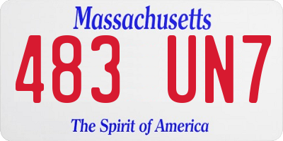 MA license plate 483UN7