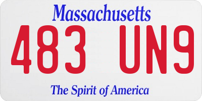 MA license plate 483UN9