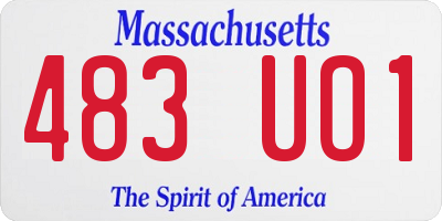 MA license plate 483UO1